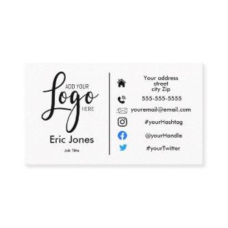 add logo Custom BUSINESS LOGO and social media