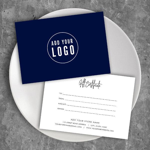 Add Logo Custom Color Script Gift Certificate