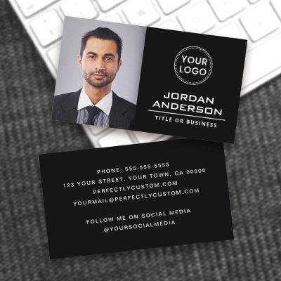 Add logo custom photo black professional