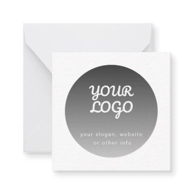 Add Logo | Dark Grey Gradient White Border Note Card