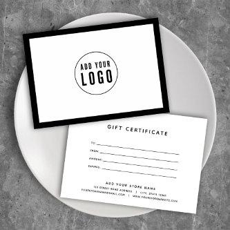 Add Logo Editable Border Color Gift Certificate