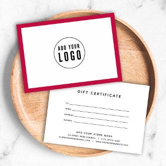 Add Logo Editable Border Color Gift Certificate