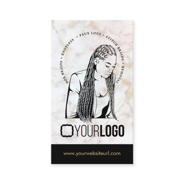 Add Logo Hair Braiding Salon Braid Stylist Marble