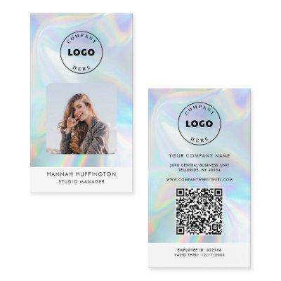 Add Logo Holographic QR Code Employee Photo