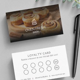 Add Logo & Photo Modern Minimalist Bakery Loyalty Card