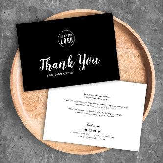Add Logo Script and Typewriter Thank You Card