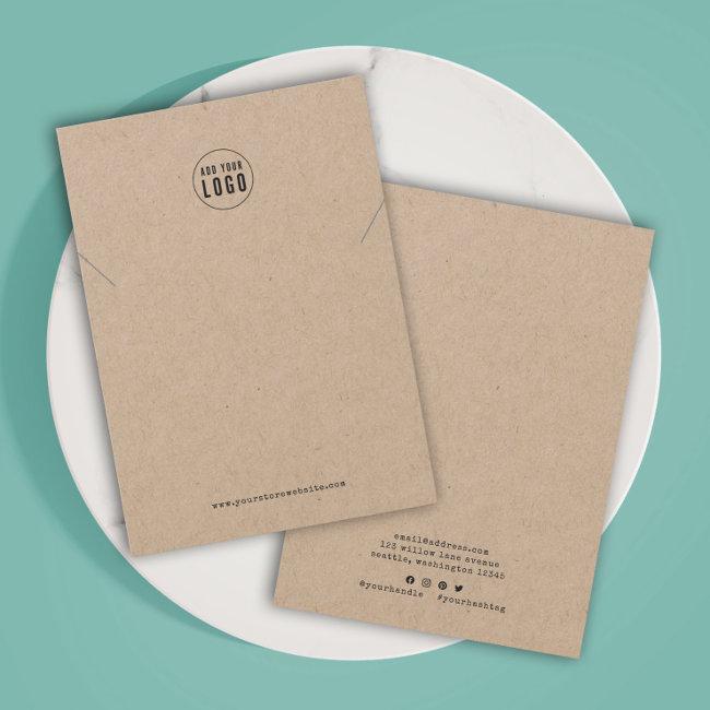 Add Logo Script Typewriter Necklace Display Card