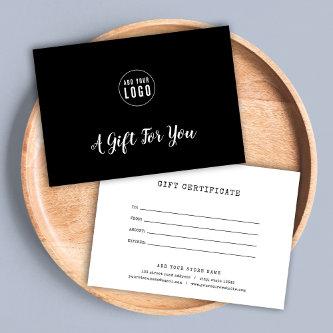 Add Logo Typewriter Custom Color Gift Certificate