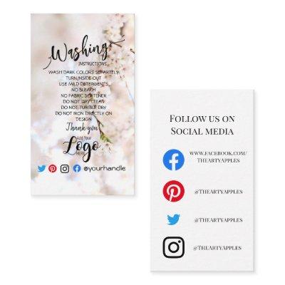 ADD LOGO washing instructions CARE CARD flowers