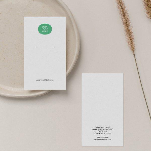 Add Logo White Earrings Display Card