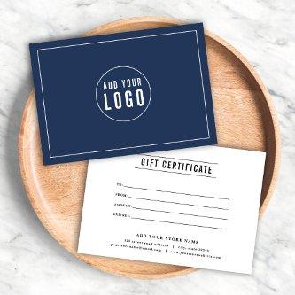 Add Logo White Lines Custom Color Gift Certificate