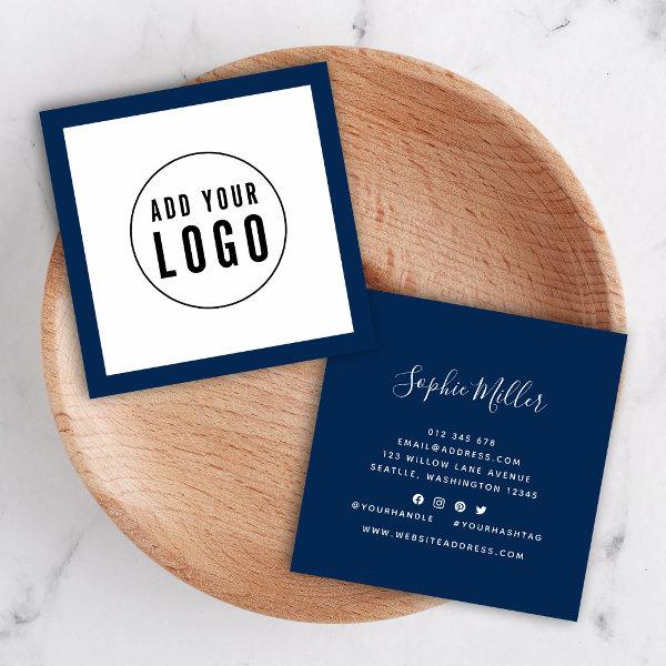 Add Logo with Editable Border Color Social Media Square