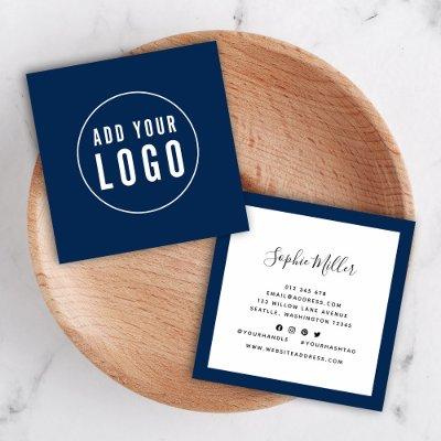 Add Logo with Editable Border Color Social Media Square