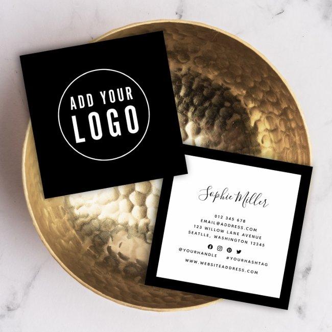 Add Logo with Editable Border Color Social Media Square