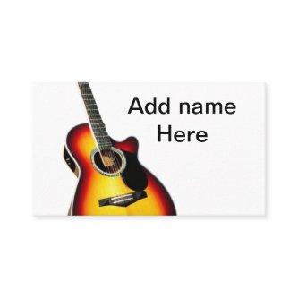 Add you name text brown acoustic guitar editable t