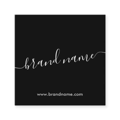 Add your brand name modern minimalist black calling card