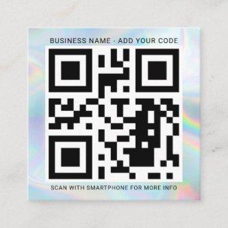 Add Your Company Logo and QR Code DIY Holographic Square