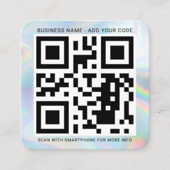 Add Your Custom Logo and QR Code DIY Holographic Square