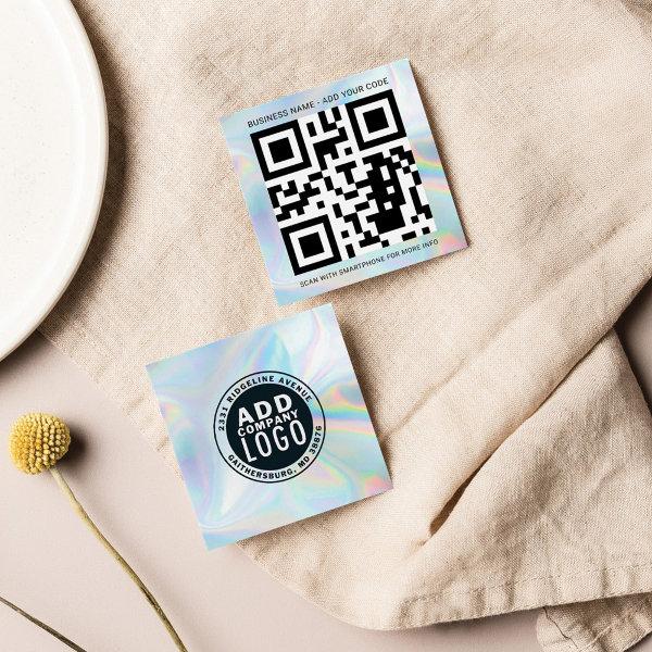 Add Your Custom Logo and QR Code Holographic Square
