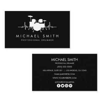 Add your custom logo Drums Heartbeat Drummer