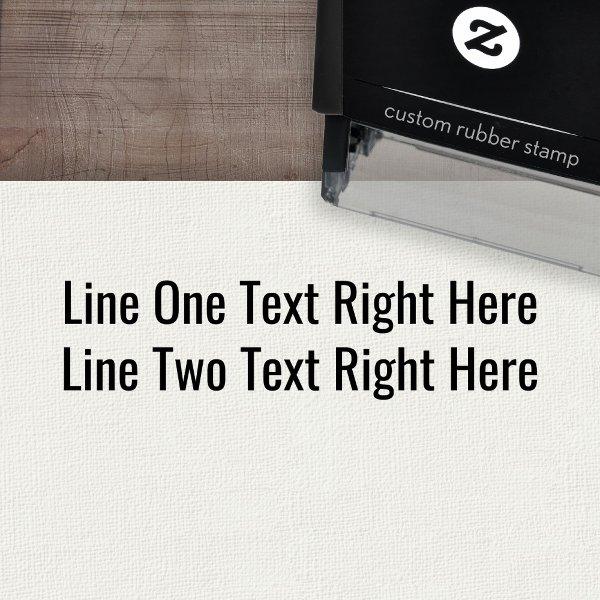 Add your favorite Text - Two Lines Sans Serif Font Self-inking Stamp