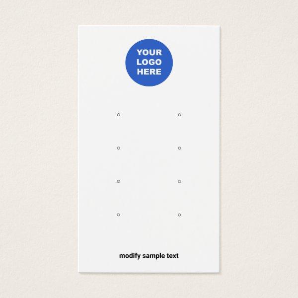 Add Your Logo 8 Stud Earring Hole Display Card