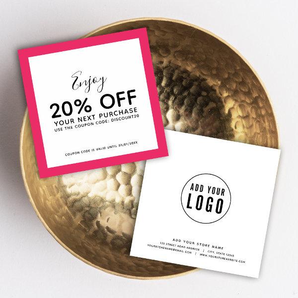 Add Your Logo and Editable Color Discount Card