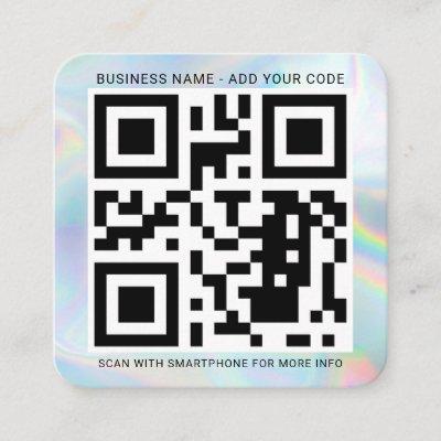 Add Your Logo and QR Code DIY Holographic Square
