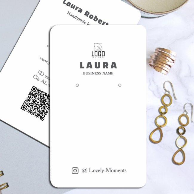 Add your logo and QR Code earring display