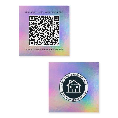 Add Your Logo and Website Address Holographic Square