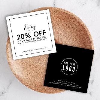 Add Your Logo Black Border Editable Color Discount Card