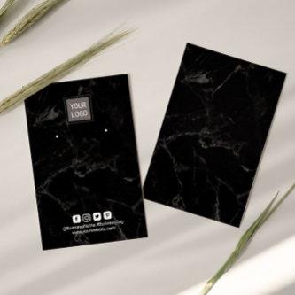 Add Your Logo Black Marble Earring Display