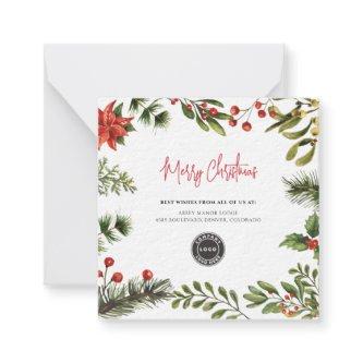 Add Your Logo Business Merry Christmas Holiday Note Card