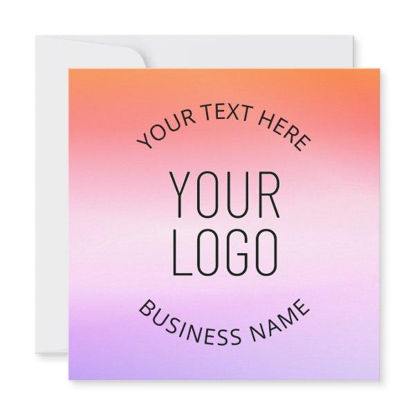 Add Your Logo | Colorful Sunset Gradient Colors  Invitation