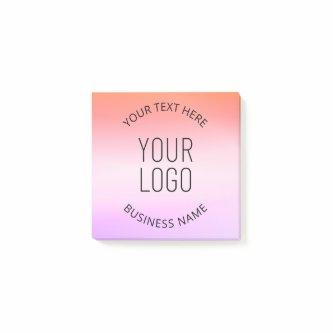 Add Your Logo | Colorful Sunset Gradient Colors  Post-it Notes