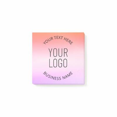 Add Your Logo | Colorful Sunset Gradient Colors  Post-it Notes