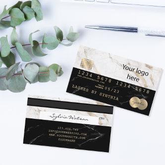 add your logo Credit Card Styled Black Marble