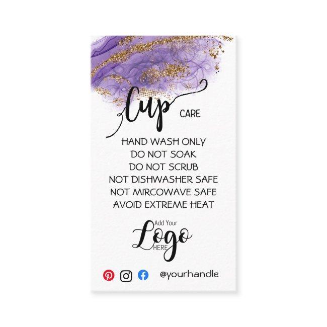 ADD YOUR LOGO cup CARE CARDS vinyl business