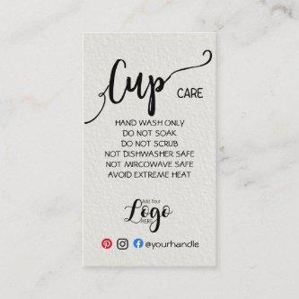 ADD YOUR LOGO cup CARE vinyl business watercolor