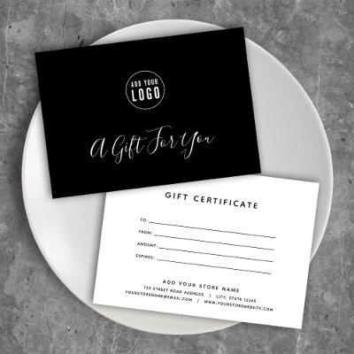 Add Your Logo Custom Color Gift Certificate