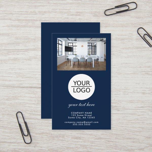 Add your Logo Custom Text Promotion Photo Blue