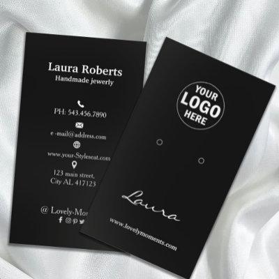 Add Your Logo Earring Display Black White