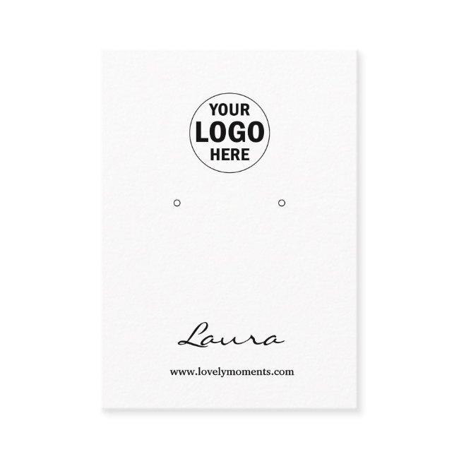 Add your logo earring display card