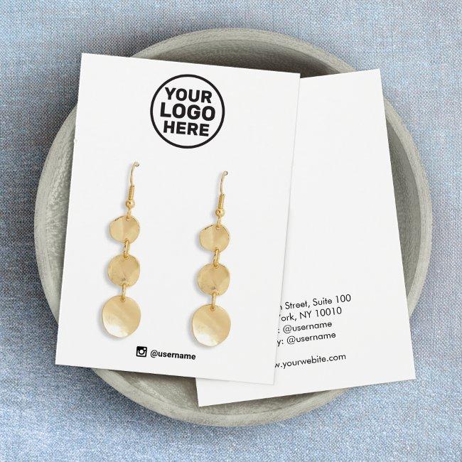 Add Your Logo Earring Display Social Networking