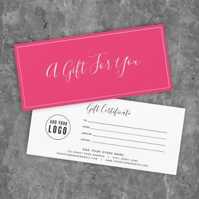 Add Your Logo Editable Color Gift Certificate