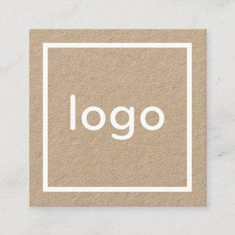 Add your logo handmade rustic brown kraft paper square