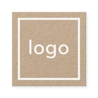 Add your logo handmade rustic brown kraft paper square