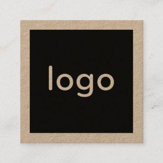 Add your logo handmade rustic brown kraft paper square