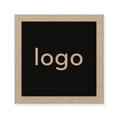 Add your logo handmade rustic brown kraft paper square