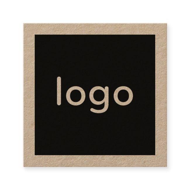 Add your logo handmade rustic brown kraft paper square